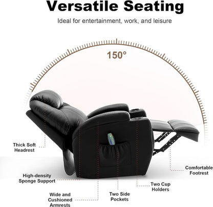 Massage Heat Swivel Recliner Chair For Living Room
