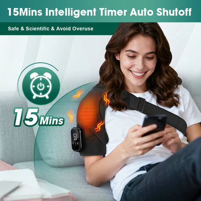 Electric Heated Vibration Shoulder Massage Pad Heating Massager for