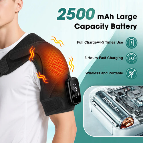 Electric Heated Vibration Shoulder Massage Pad Heating Massager for