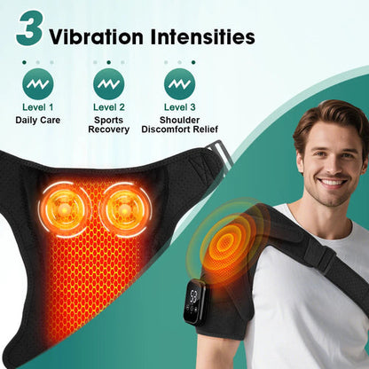 Electric Heated Vibration Shoulder Massage Pad Heating Massager for