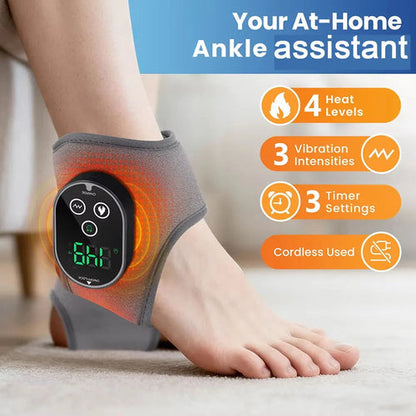 Electric Ankle Massager with Heat 3 Massage Modes 4 Heat Levels