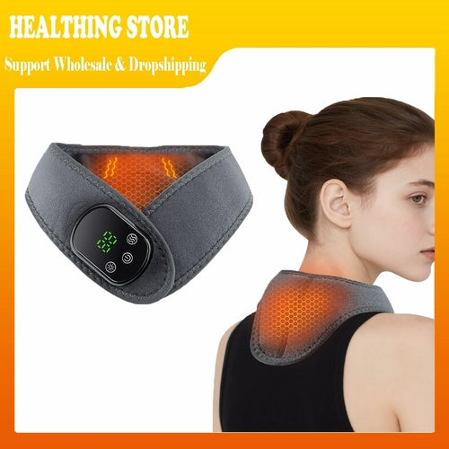 Wireless Electric Neck Massager with Vibration And Heating 5-Level NTC