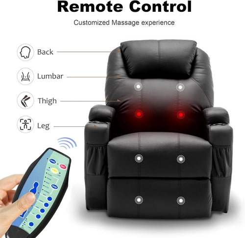 Massage Heat Swivel Recliner Chair For Living Room