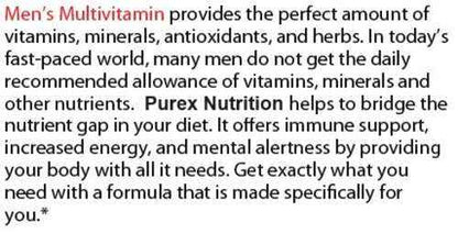 Complément alimentaire Pure Multivitamins pour hommes soutien santé complet