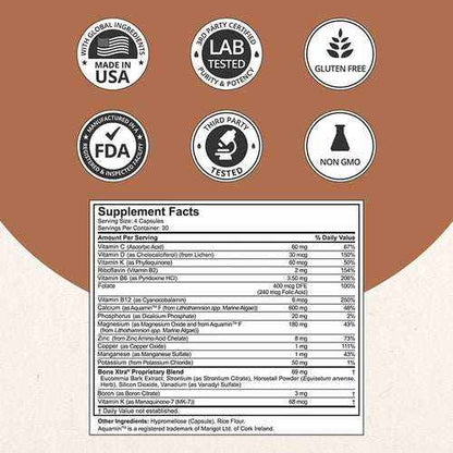 Bone Xtra Bone Support for Adults & Teens, 120 Vegan Capsules